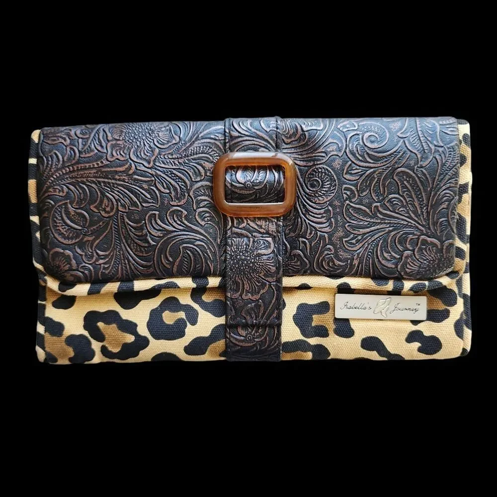 Isabella's Journey Leopard Jewelry Carrier Western Glam NWT Artsy Ecclectic Wmns